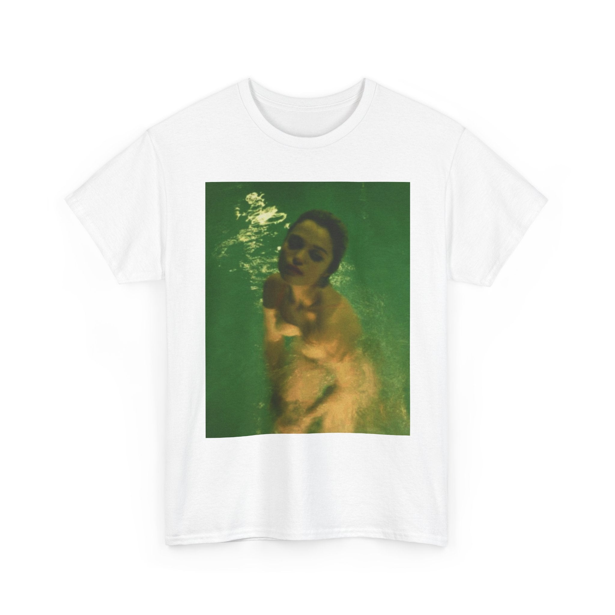 Artistic Poolside Unisex Heavy Cotton Tee, Chill Vibe Shirt, Summer Fashion, Gift for Her, Casual Wear, Unique Graphic Tee