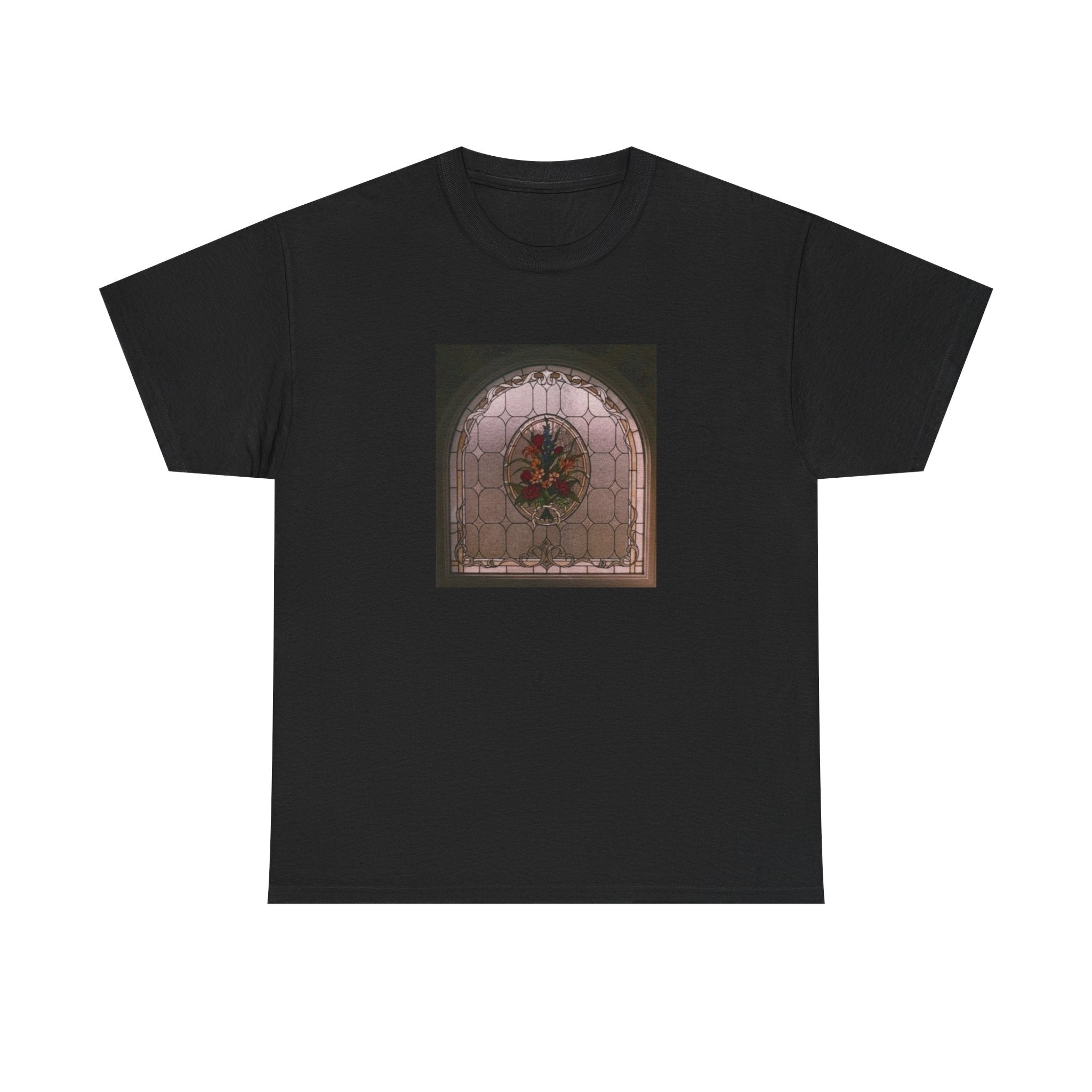 Stained Glass Window Tee - Vintage Aesthetic Cotton Shirt, Retro Graphic Tee, Unique Gift for Art Lovers, Casual Wear, Cool Summer Top