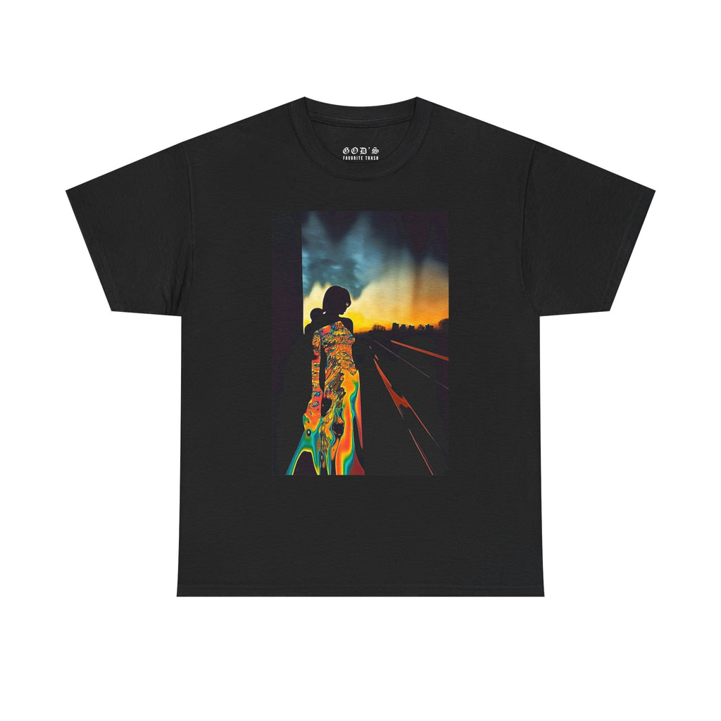 Dreamy Sunset Unisex Heavy Cotton Tee - Artistic Graphic Shirt, Everyday Wear, Gift Idea, Casual Fashion, Nature Lovers