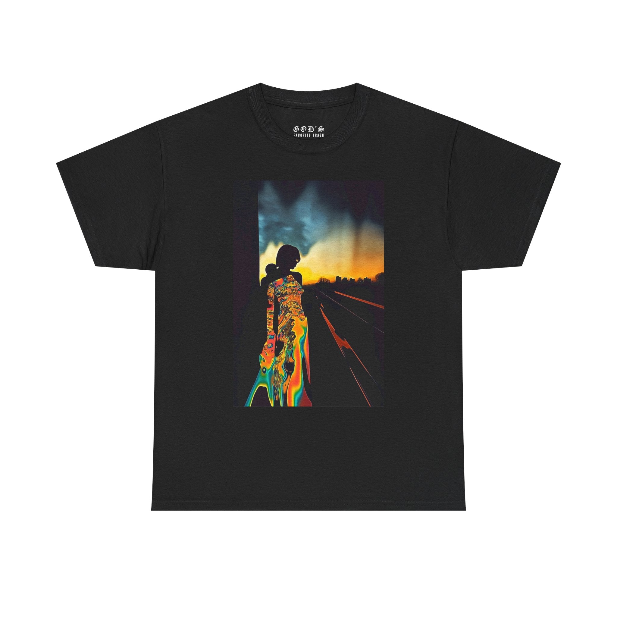 Dreamy Sunset Unisex Heavy Cotton Tee - Artistic Graphic Shirt, Everyday Wear, Gift Idea, Casual Fashion, Nature Lovers