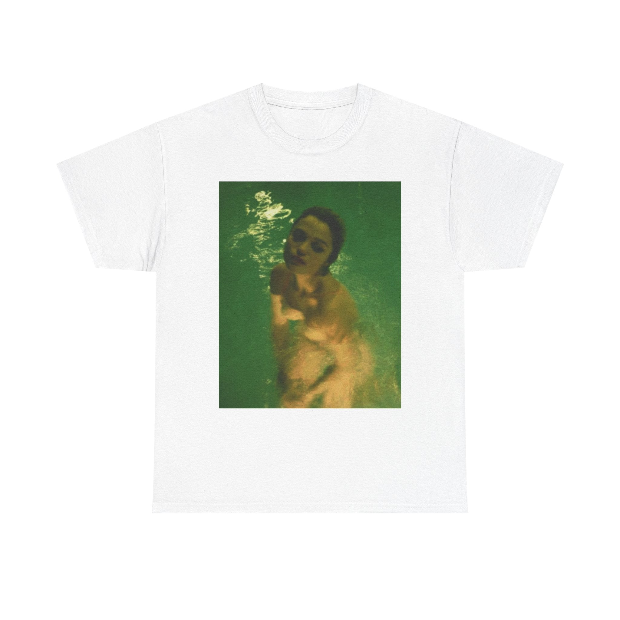 Artistic Poolside Unisex Heavy Cotton Tee, Chill Vibe Shirt, Summer Fashion, Gift for Her, Casual Wear, Unique Graphic Tee